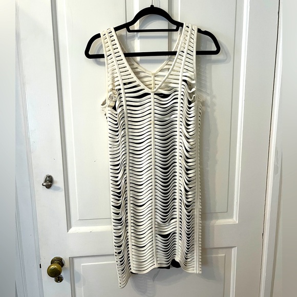 Alexander Wang Cream Ladder Cut Dress with Slip - Picture 1 of 8